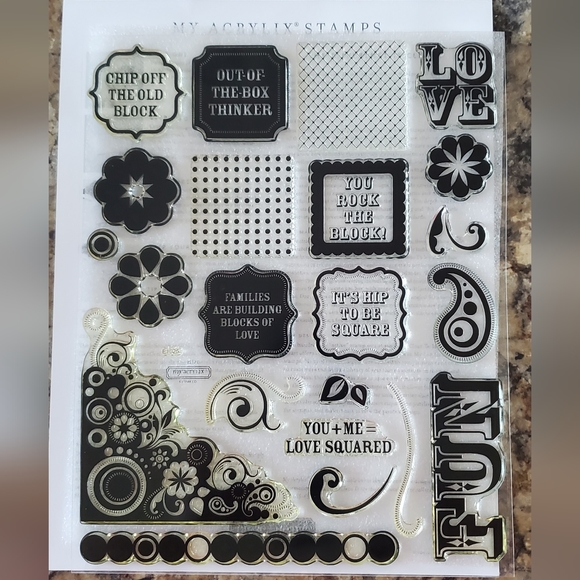 Close To My Heart Rock The Block Block Clear Stamp Set - Picture 1 of 3